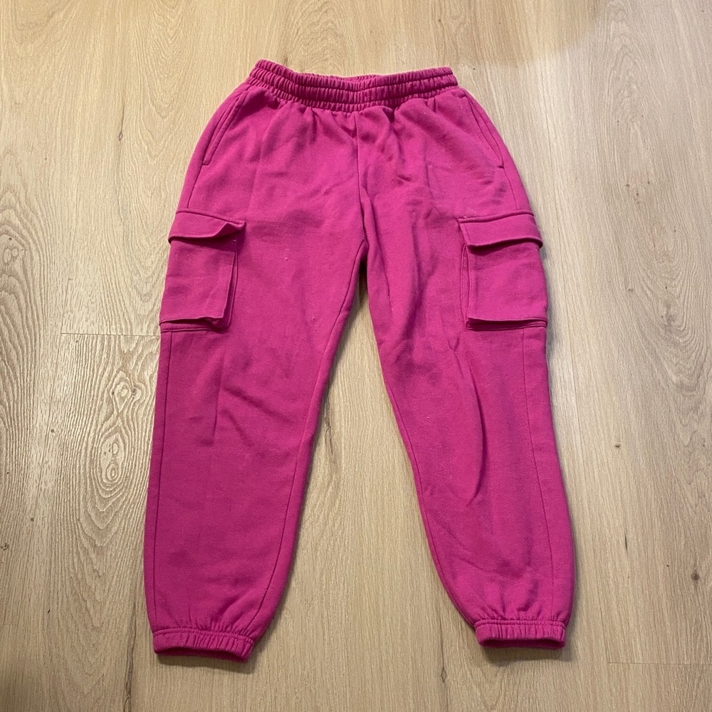Forever 21 Girls Pink Cargo Sweatpants